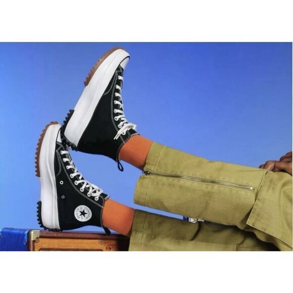 CONVERSE Run Star Hike Canvas Platform Sneakers 11.5 Men’s (13 Women’s) Black - Picture 4 of 9